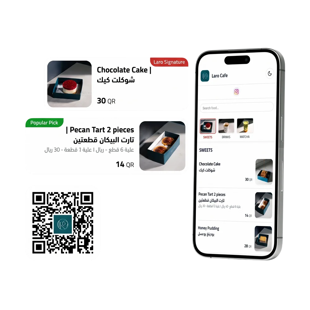 Digital Menu Preview on mobile